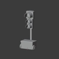 Download file STL modello 3d di un semaforo per cantiere pronto da stampare in 3d per diorama modellismo statico
