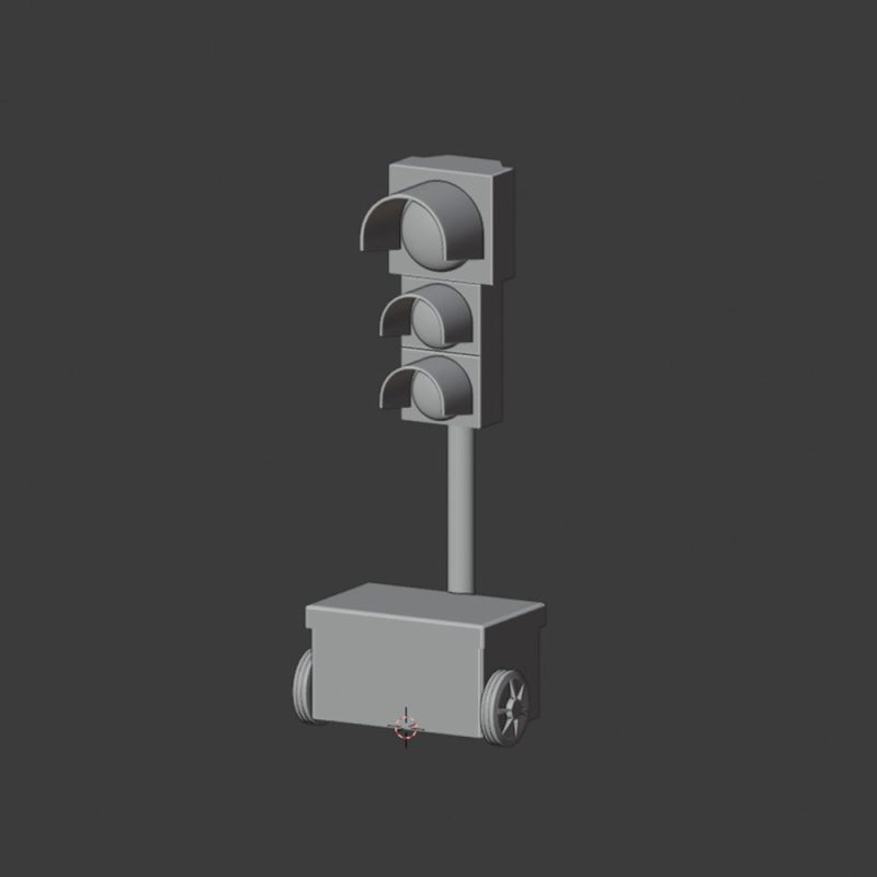 Download file STL modello 3d di un semaforo per cantiere pronto da stampare in 3d per diorama modellismo statico
