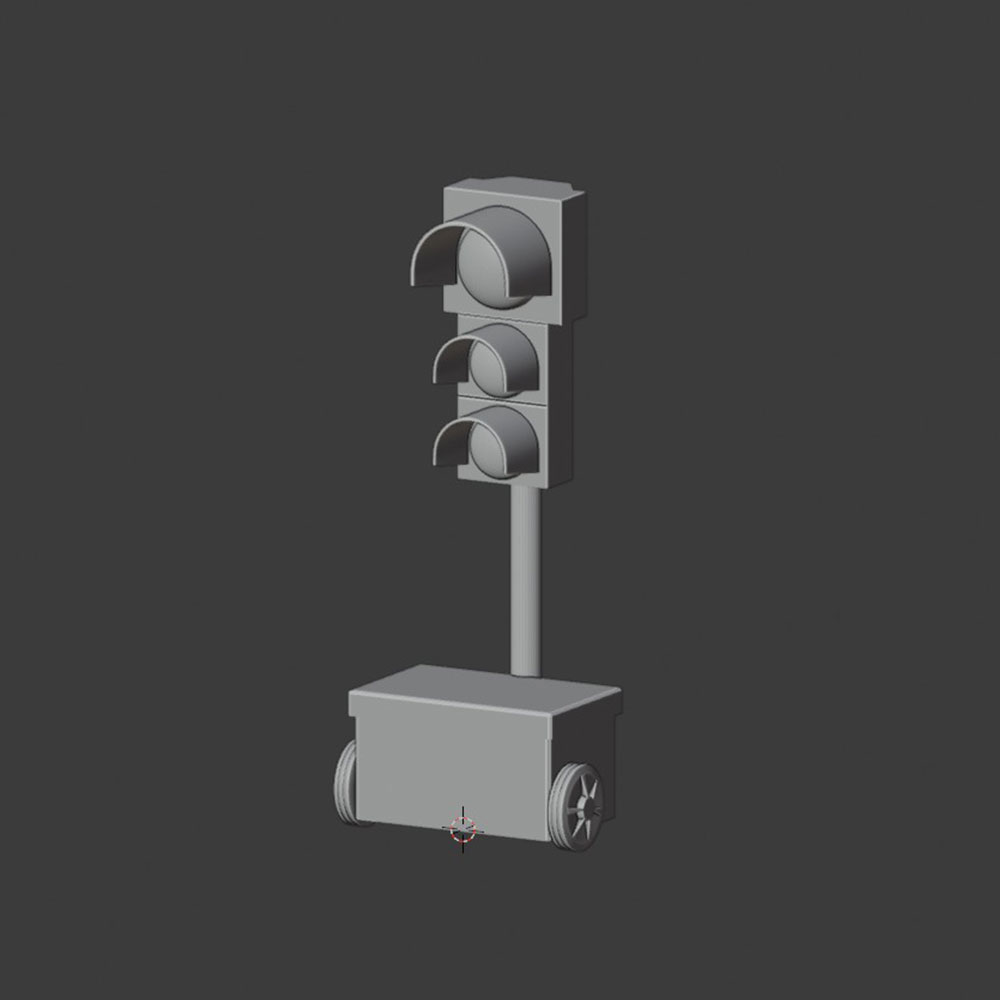 Download file STL modello 3d di un semaforo per cantiere pronto da stampare in 3d per diorama modellismo statico